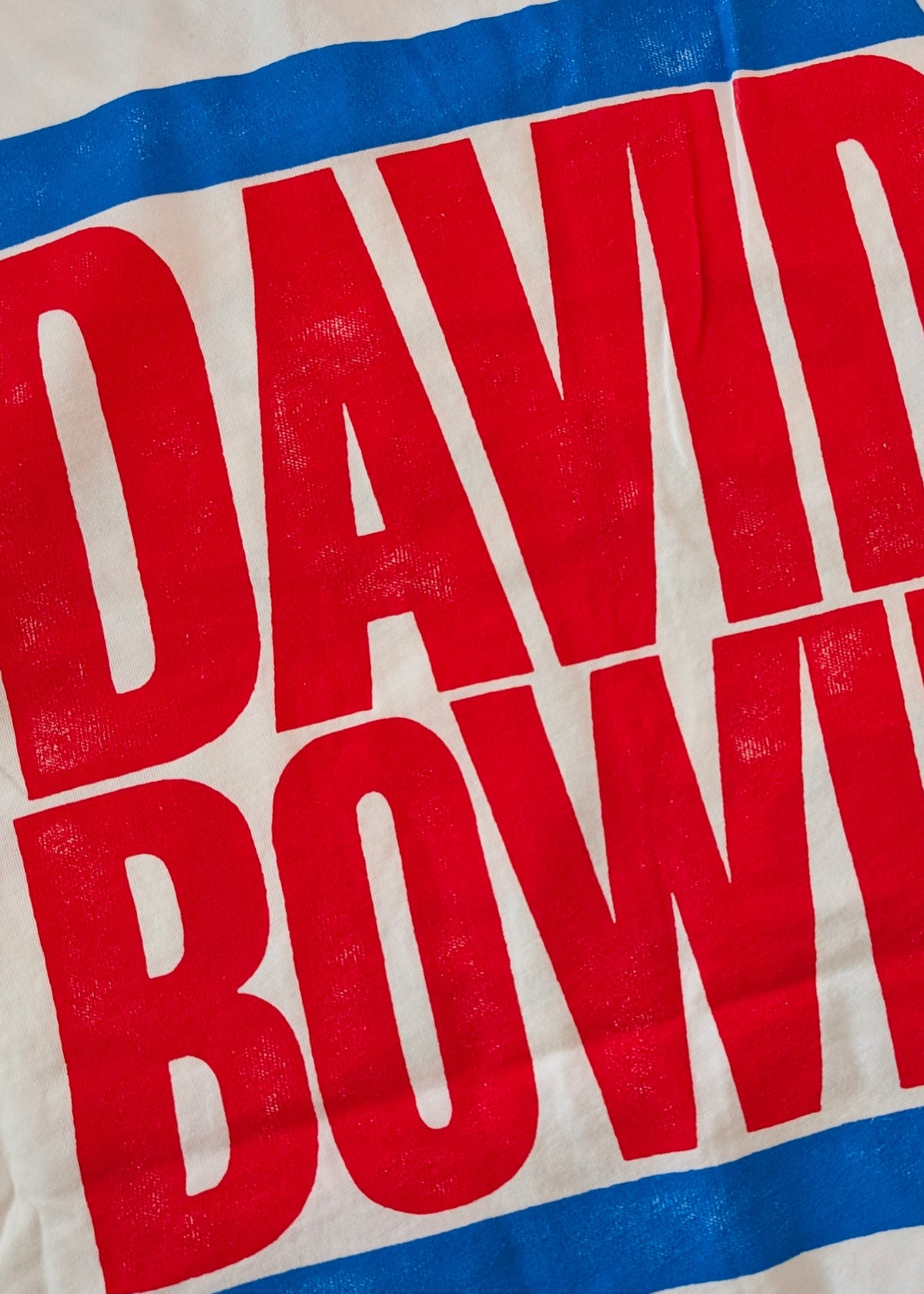 Close up details of the David Bowie graphics