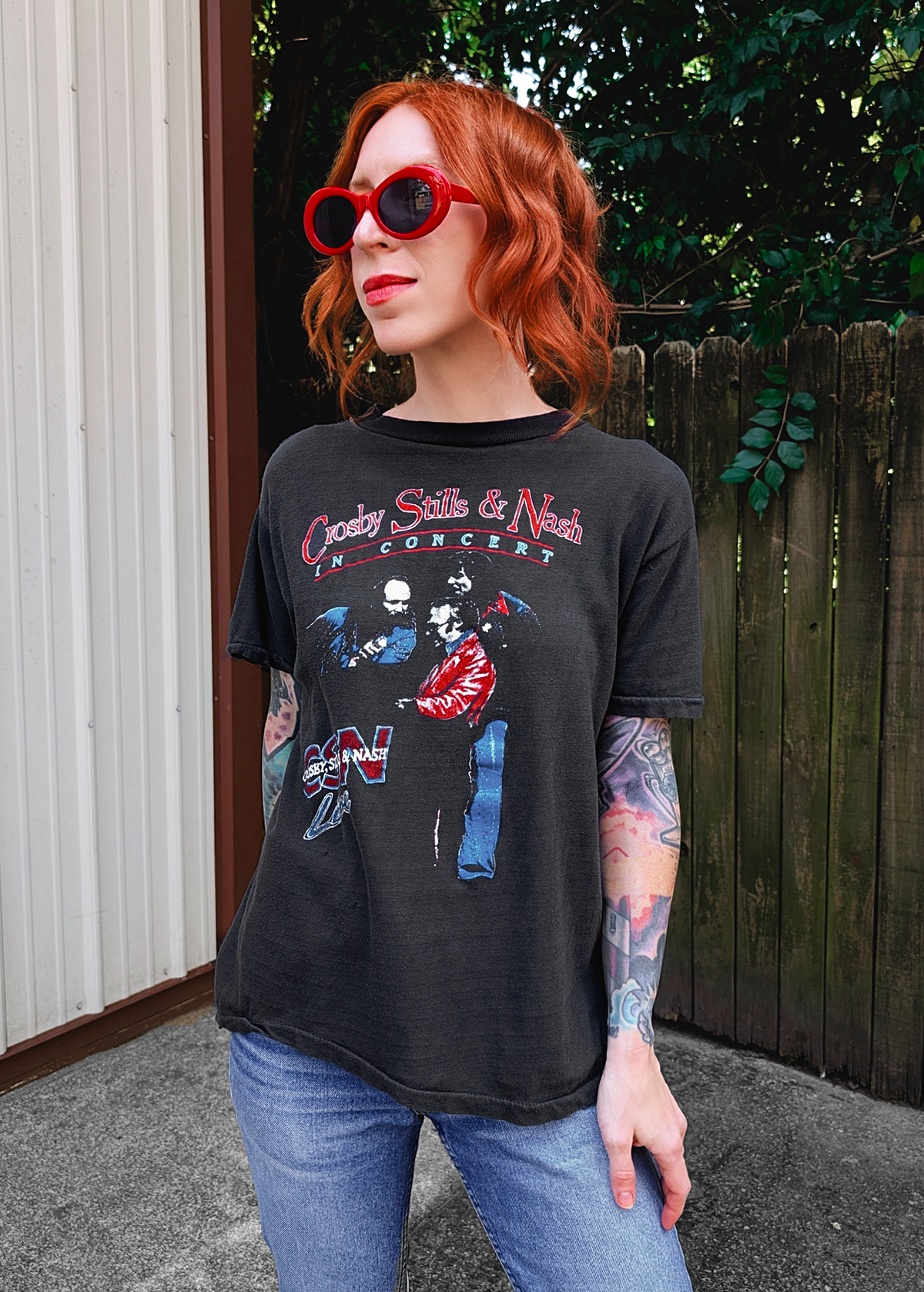 Vintage 1984 Crosby Stills & Nash / The Band Tour Tee <br> <i> authentic vintage tee </I>