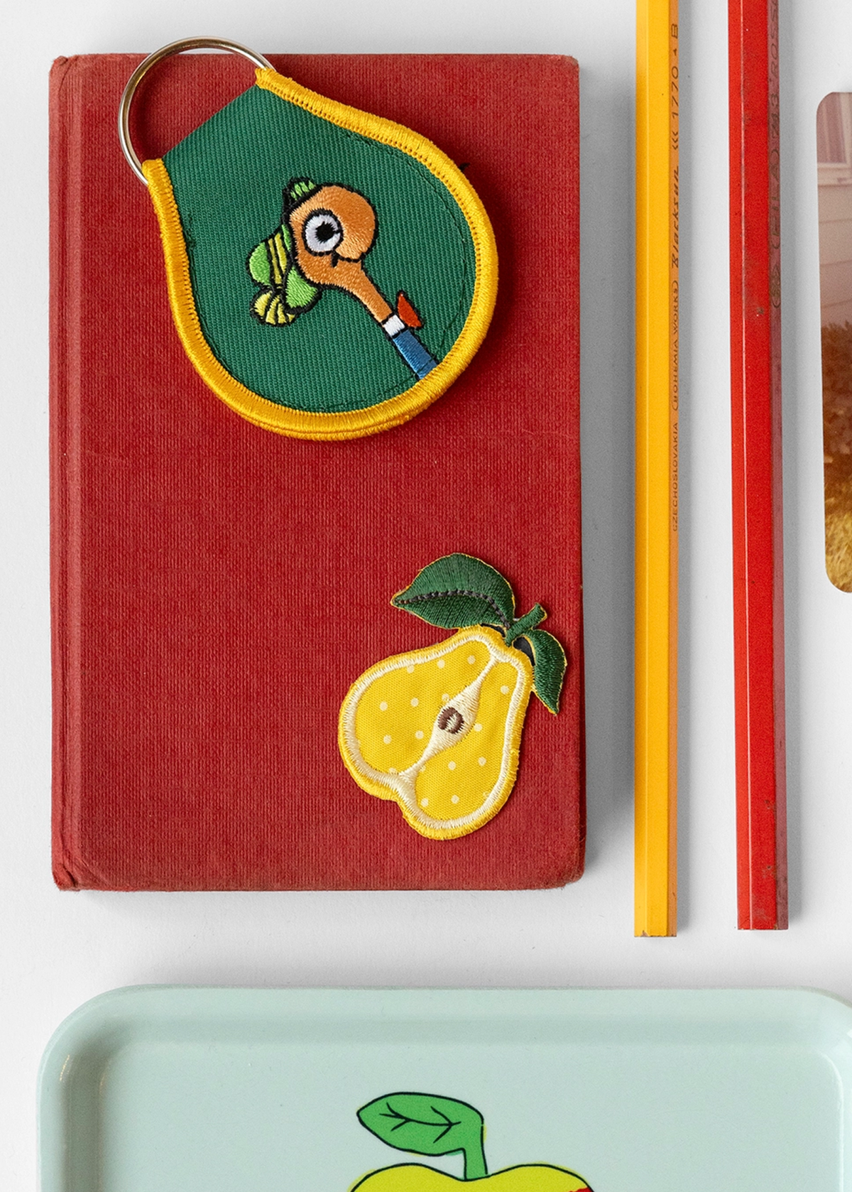 Lowly Worm Embroidered Patch Keychain