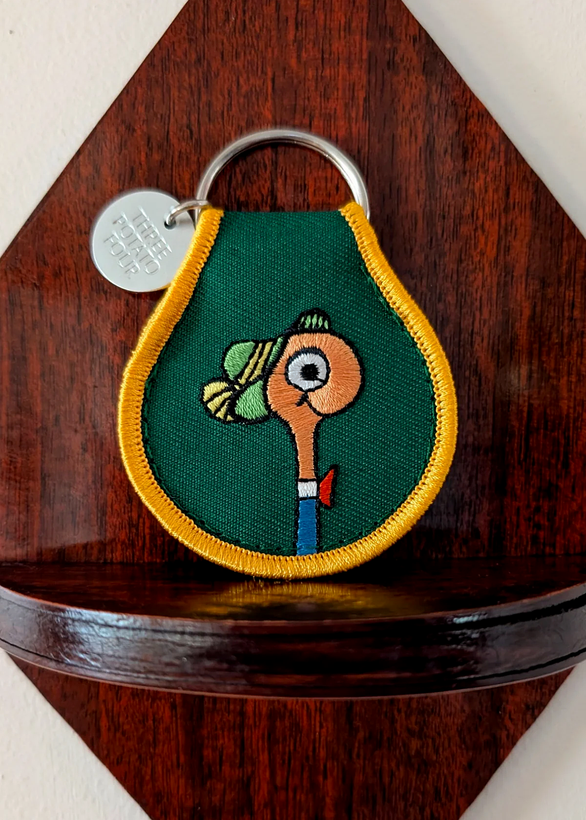Lowly Worm Embroidered Patch Keychain
