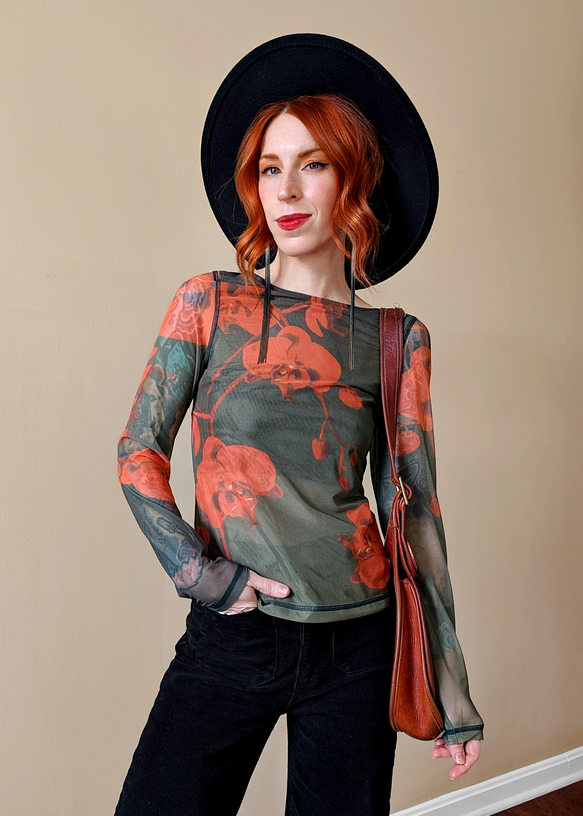 Orchid Mesh Long Sleeve Top