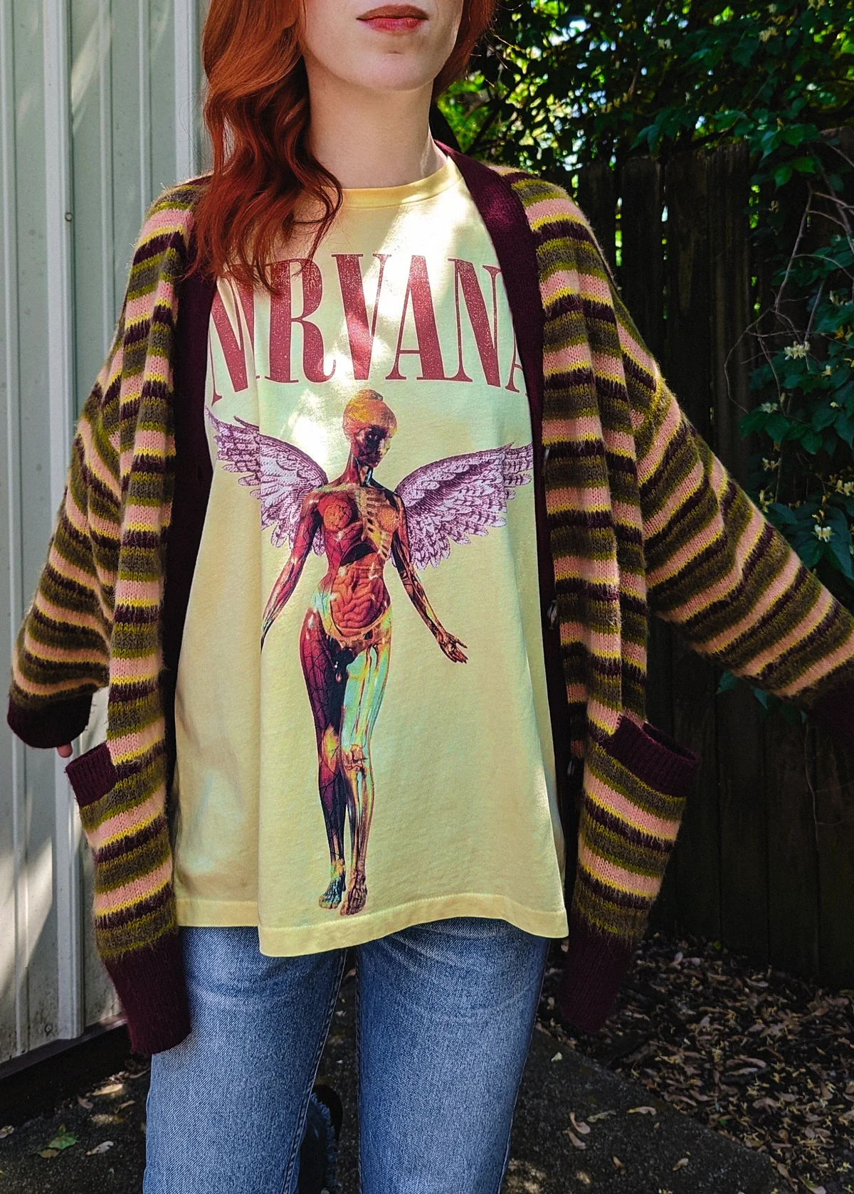 Nirvana In Utero Oversized Merch tee in Yellow Mist by Daydreamer LA. Made in California, USA, and officially licensed