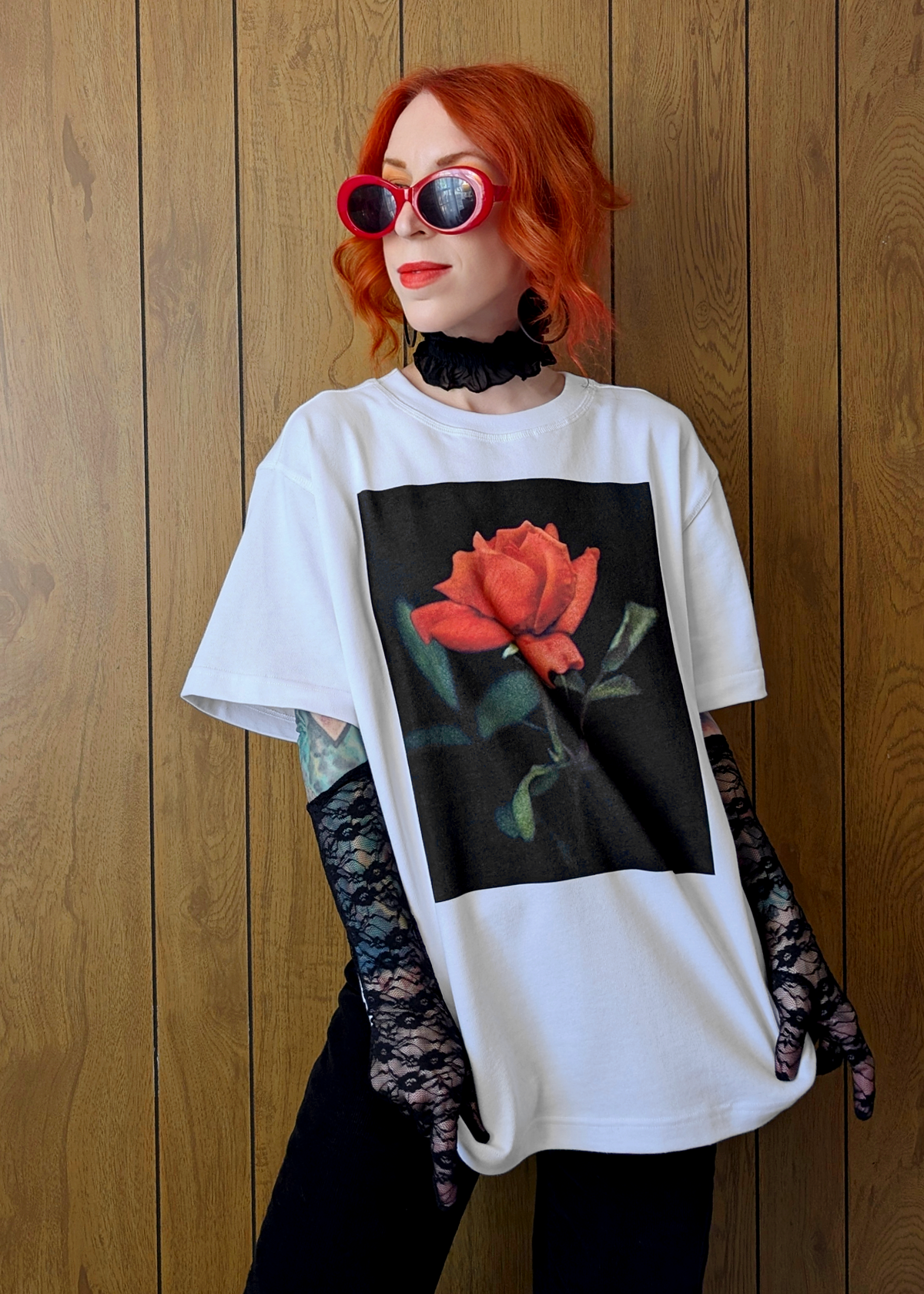 Gothic Rose Oversized Tee ✿ Organic Cotton