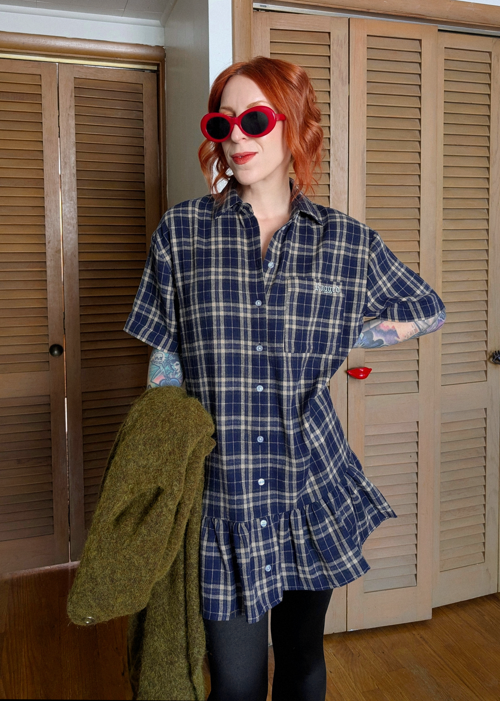 rails plaid shirt dress Drill Plaid Tartan Check Flannel Navy Check Mini Shirt Dress by Ragged  Priest – Black Salt