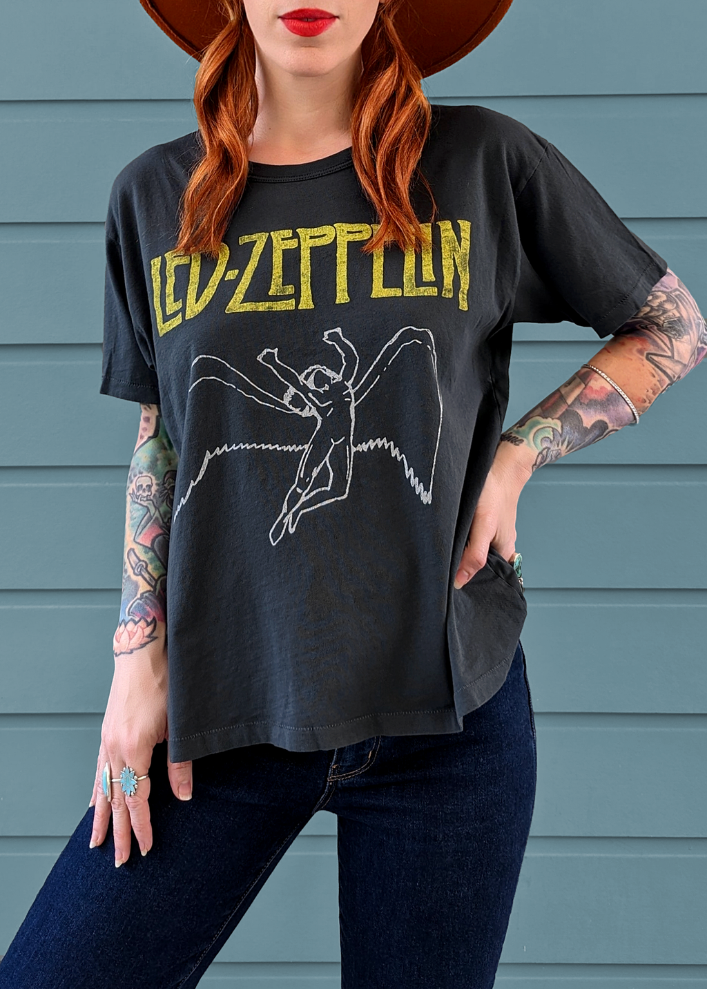 Led Zeppelin IV Ringer Tee by Daydreamer LA – Black Salt