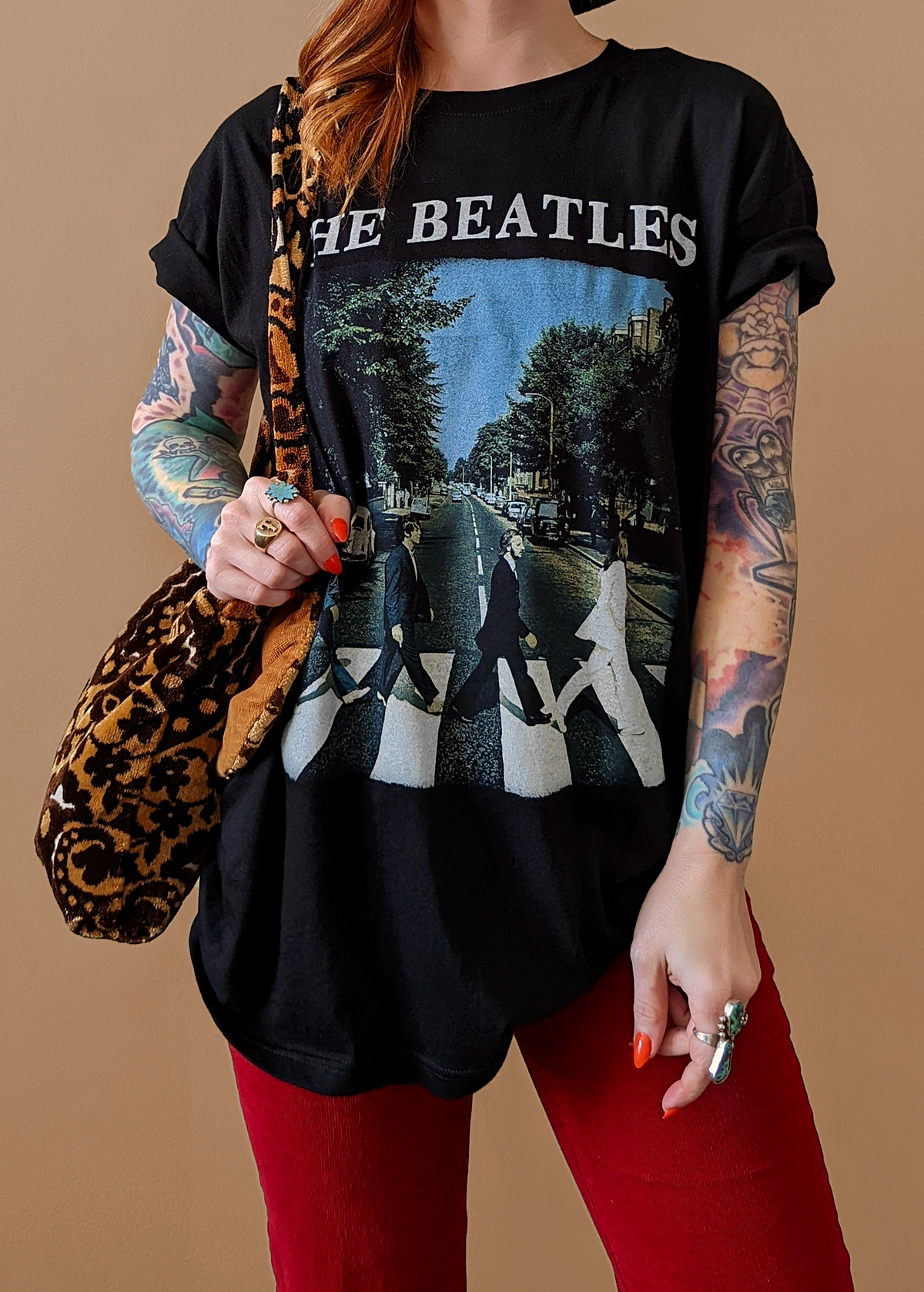 Oversized, unisex The Beatles Abbey Road tee. Officially Licensed