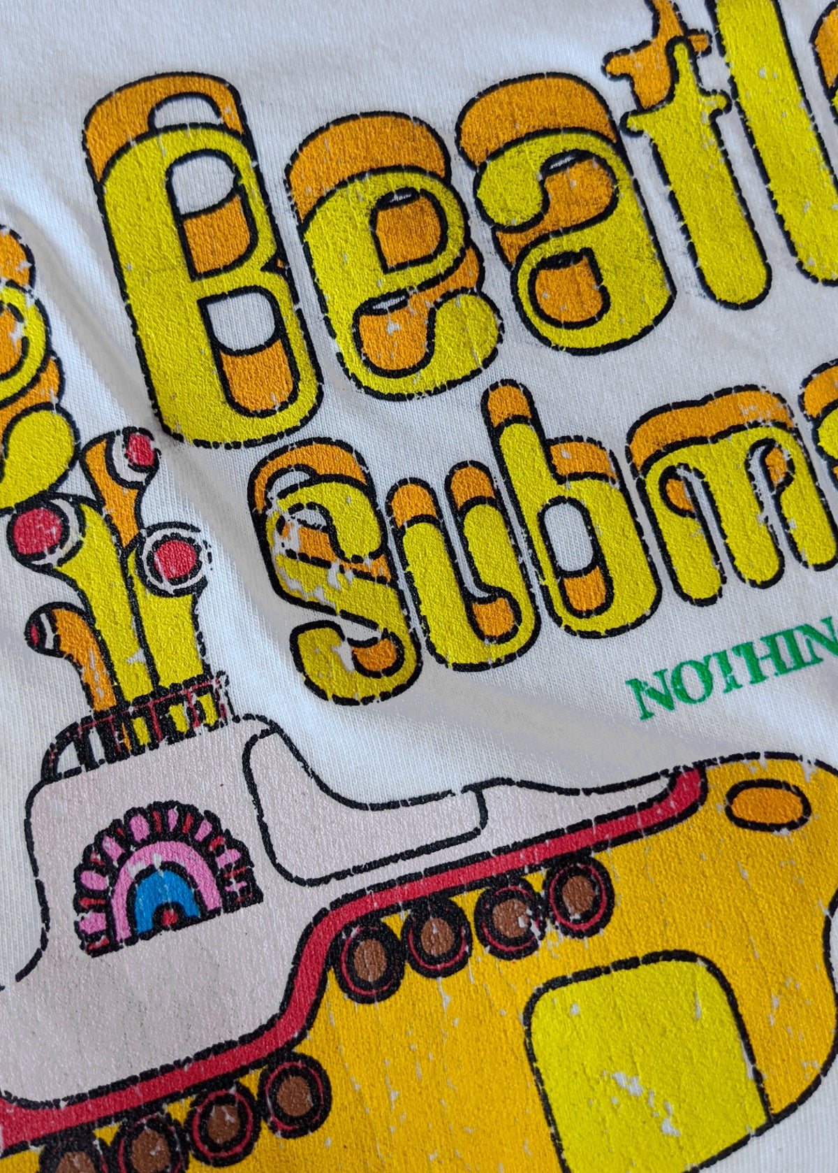 details of the Beatles Yellow Submarine t-shirt