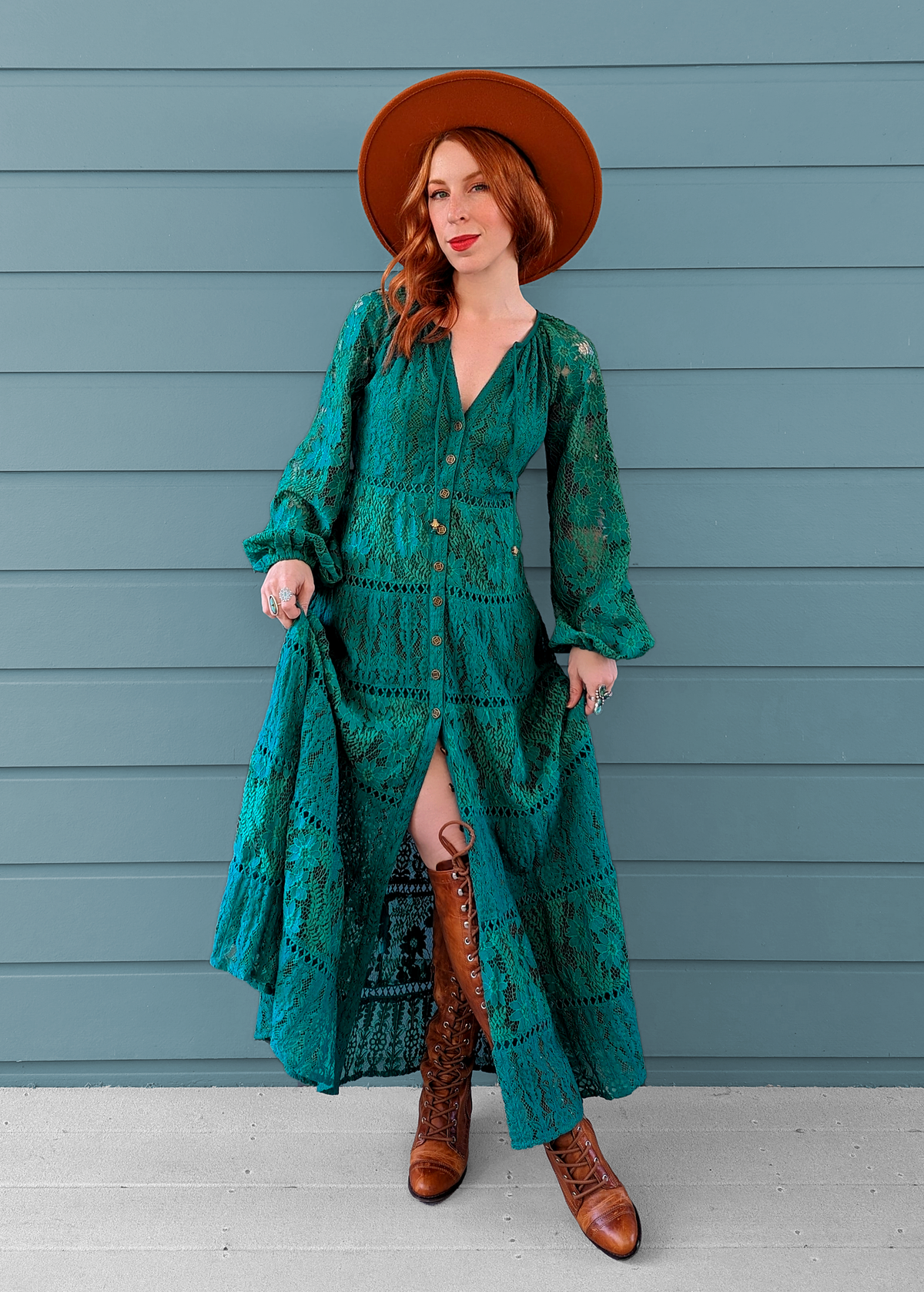 Emerald Sophia Lace Dress