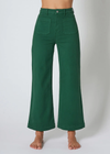 Basil Green Stretch Sailor Jean <br> <i> ankle length </i>