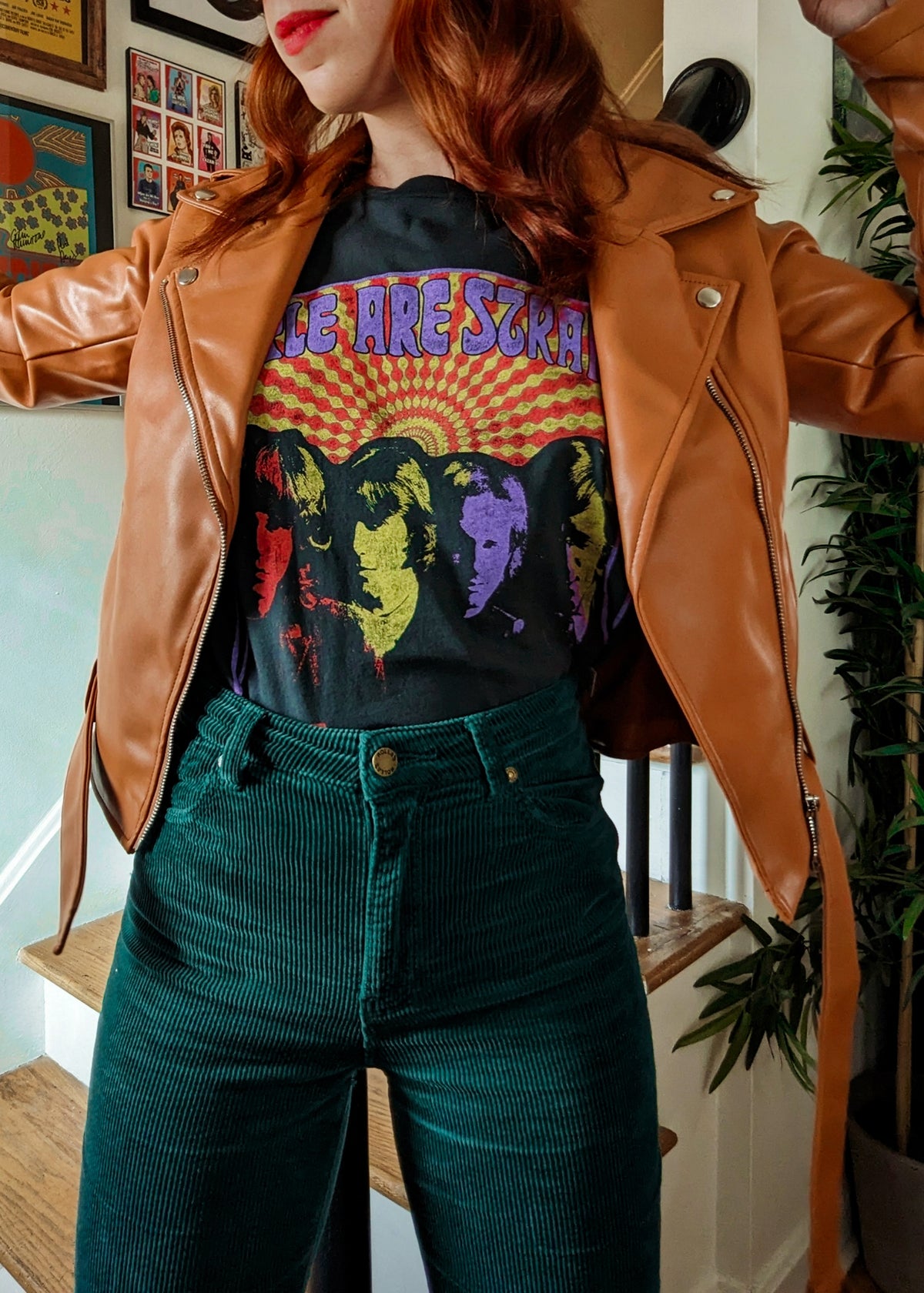 Pumpkin Faux Leather Moto Jacket