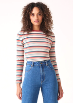 Dazed Stripe Baby Rib Long Sleeve Tee