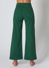 Basil Green Stretch Sailor Jean <br> <i> ankle length </i>
