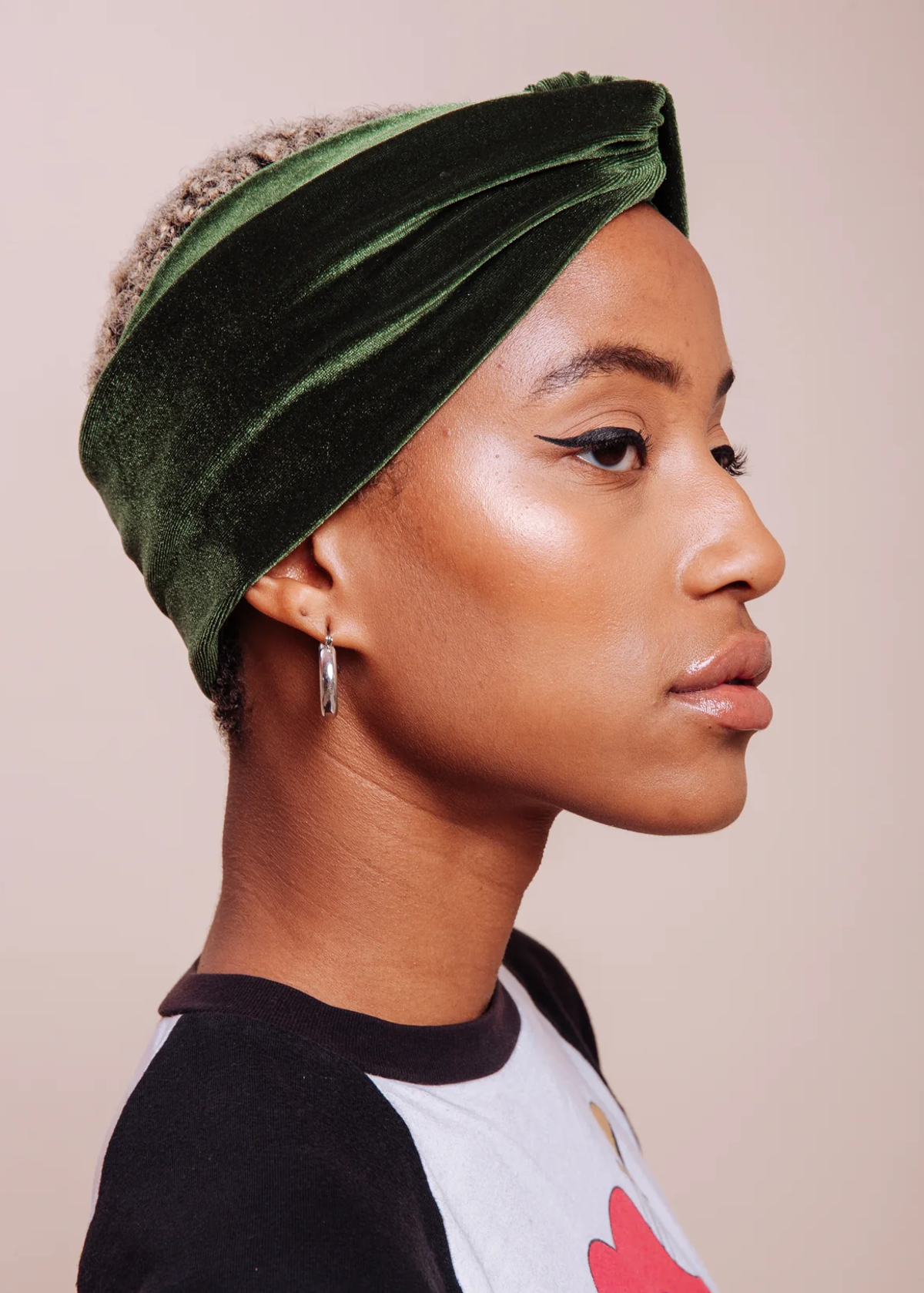 '70s Dream Olive Velvet Turban Headband