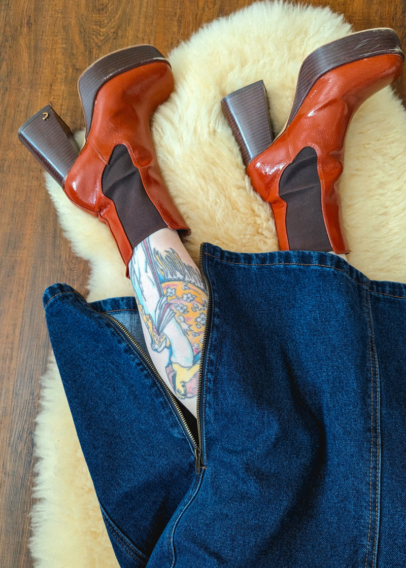 Mediterranea Denim Midi Skirt