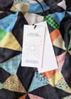 Star Quilt Mesh Mock Neck Top