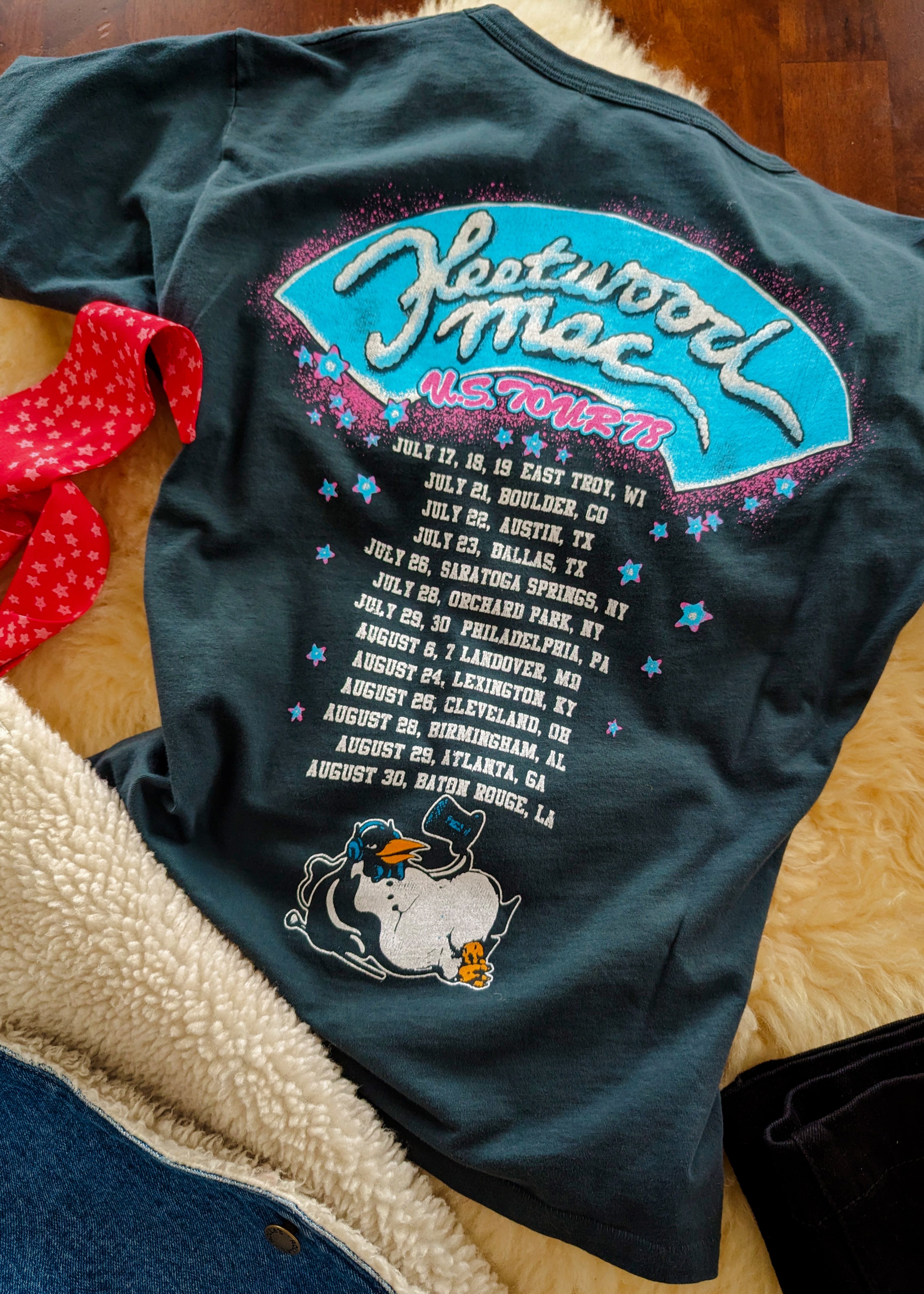 Fleetwood Mac US Tour '78 Penguins Ringer Tee by Daydreamer