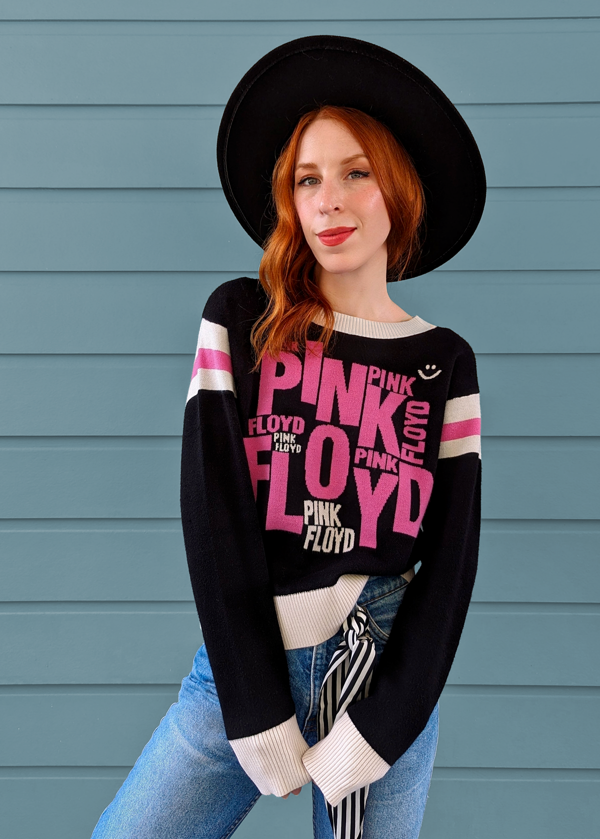 Pink Floyd Scattered Text Sweater