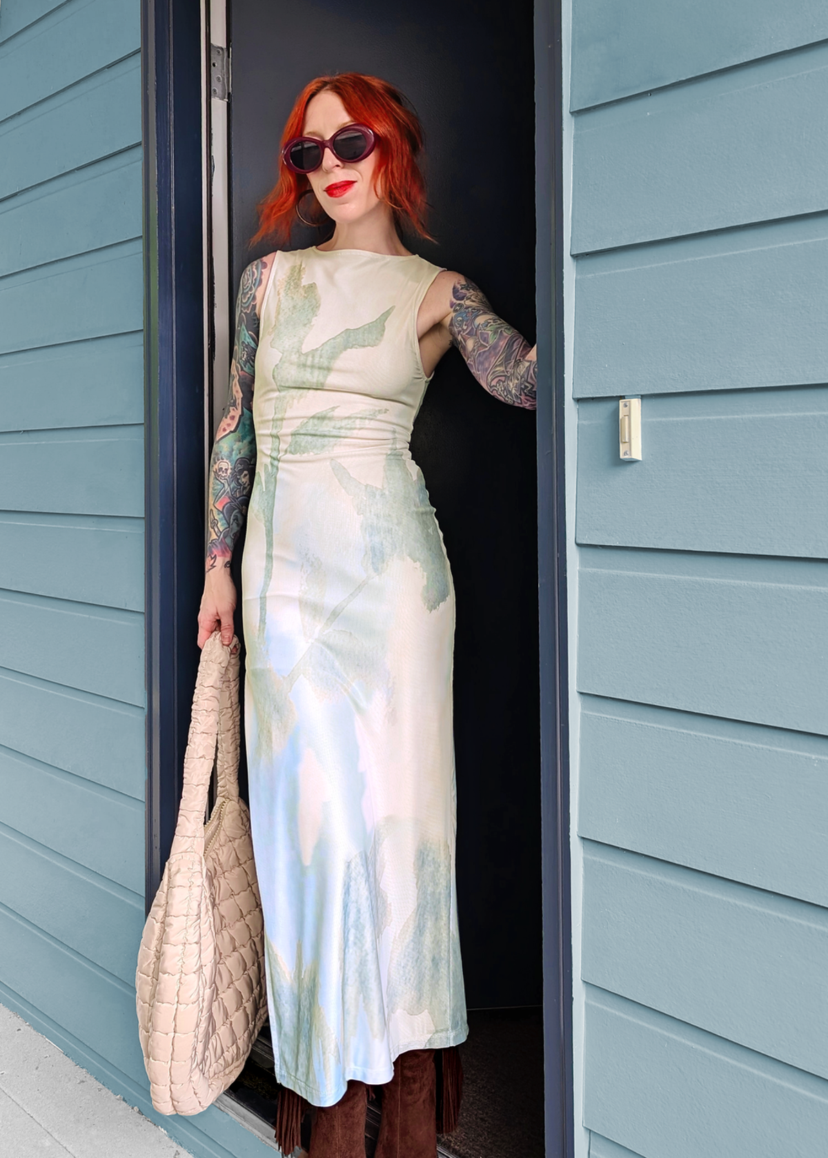 watercolor bodycon dress Whimsical Watercolor Mermaids Blue Green Water Boho Bodycon dress