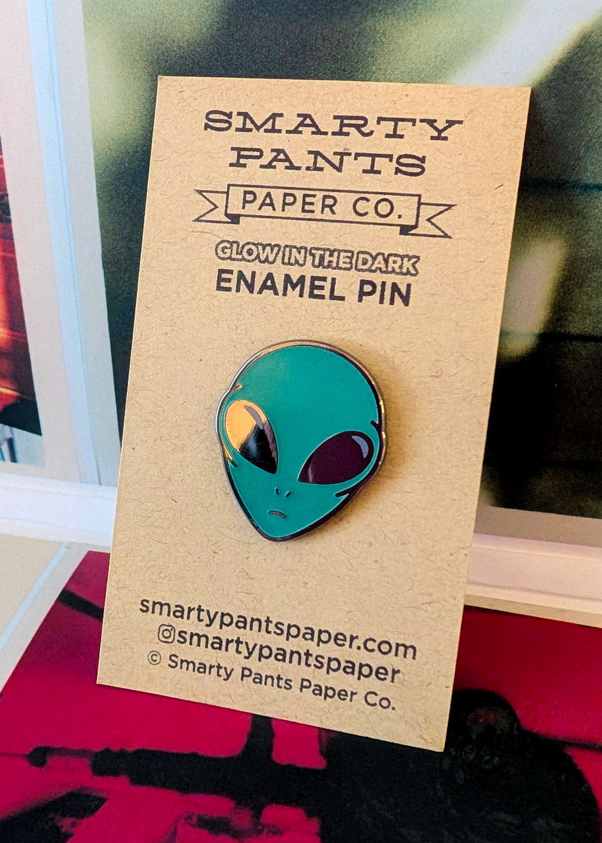 Glow in the Dark Alien Enamel Pin