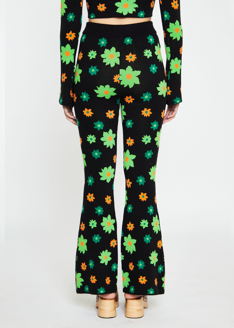 Midnight Garden Knit Flares