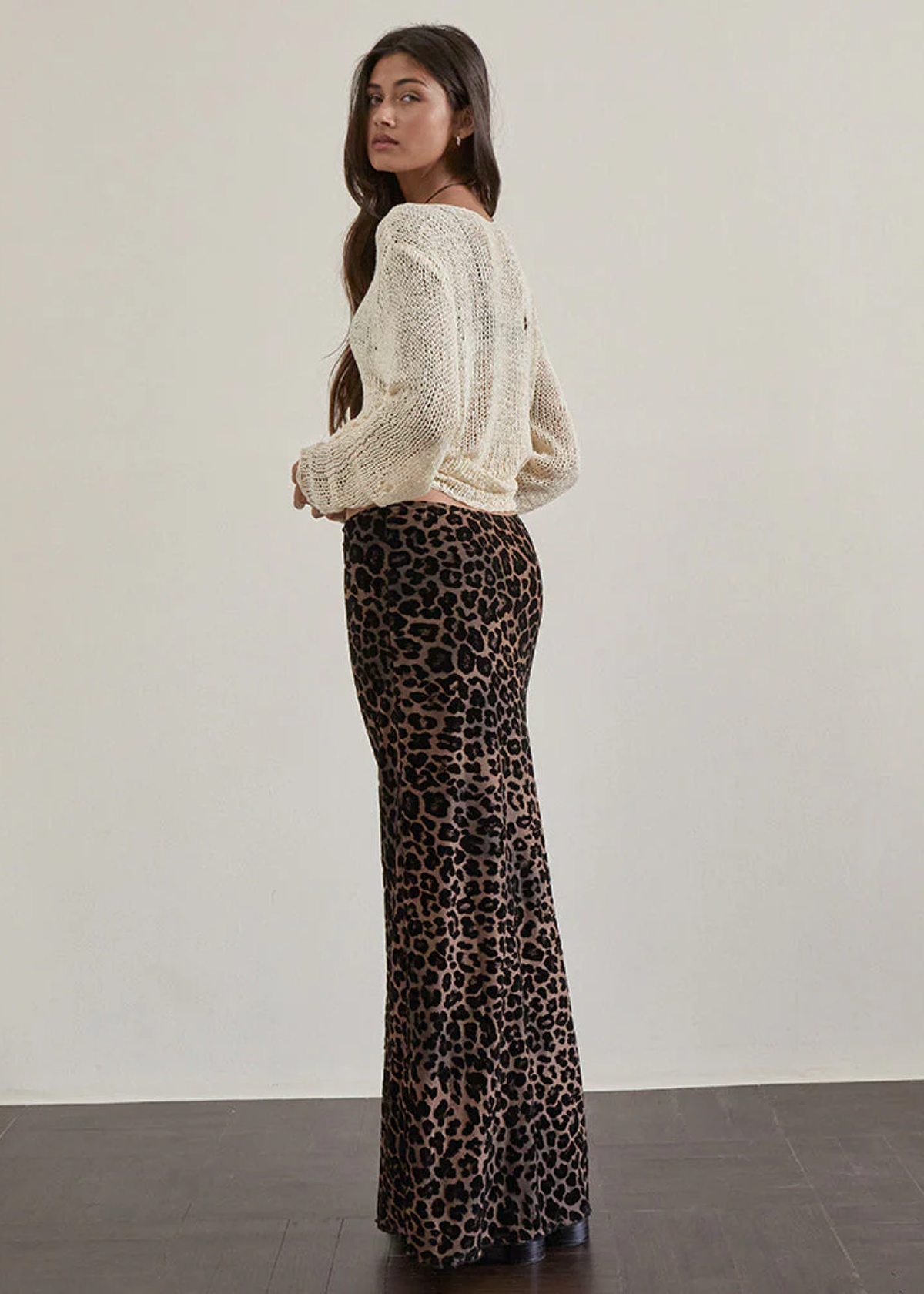 Leopard Mesh Alfreda Mesh Maxi Skirt by Motel Rocks – Black Salt