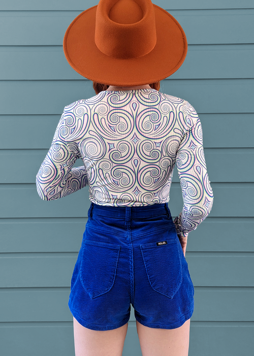 Electric Blue Cord Dusters Shorts