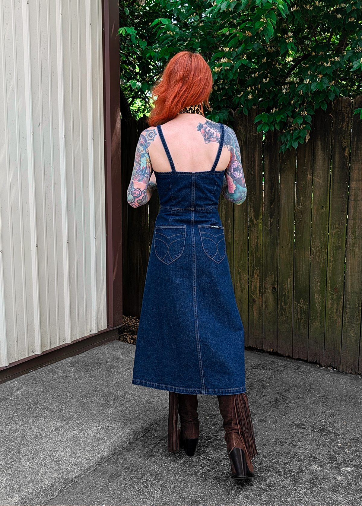 Classic Dark Indigo Denim Midi Length Sundress by Rolla's Black Salt Classic Dark Indigo Denim Midi Length Sundress by Rolla's Black Salt