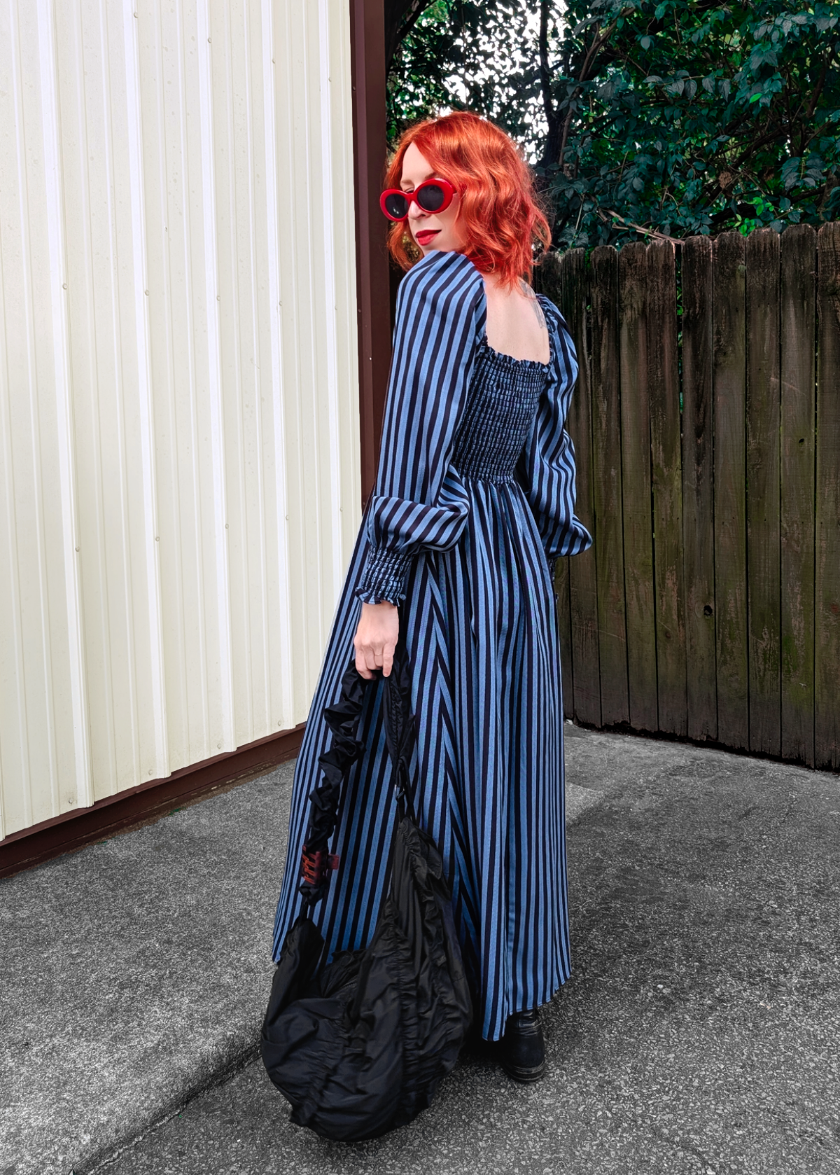 Vampire Blues Blue and Black Gothic Prairie Midi Maxi Dress by Glamorous Black Salt Vampire Blues Blue and Black Gothic Prairie Midi Maxi Dress by Glamorous Black Salt
