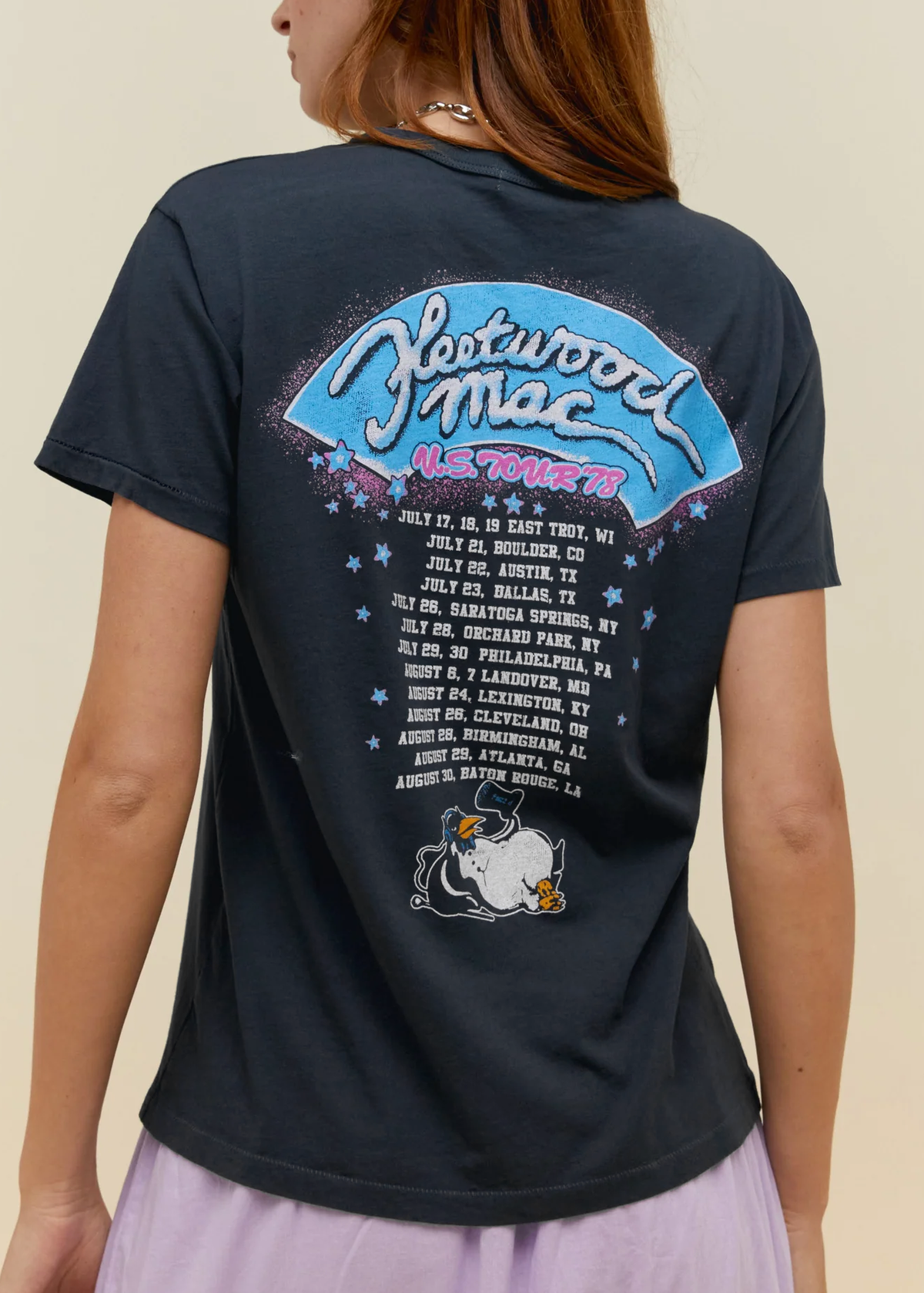 Black Fleetwood Mac Penguins US Tour '78 tee by daydreamer la, officially licensed and made in california