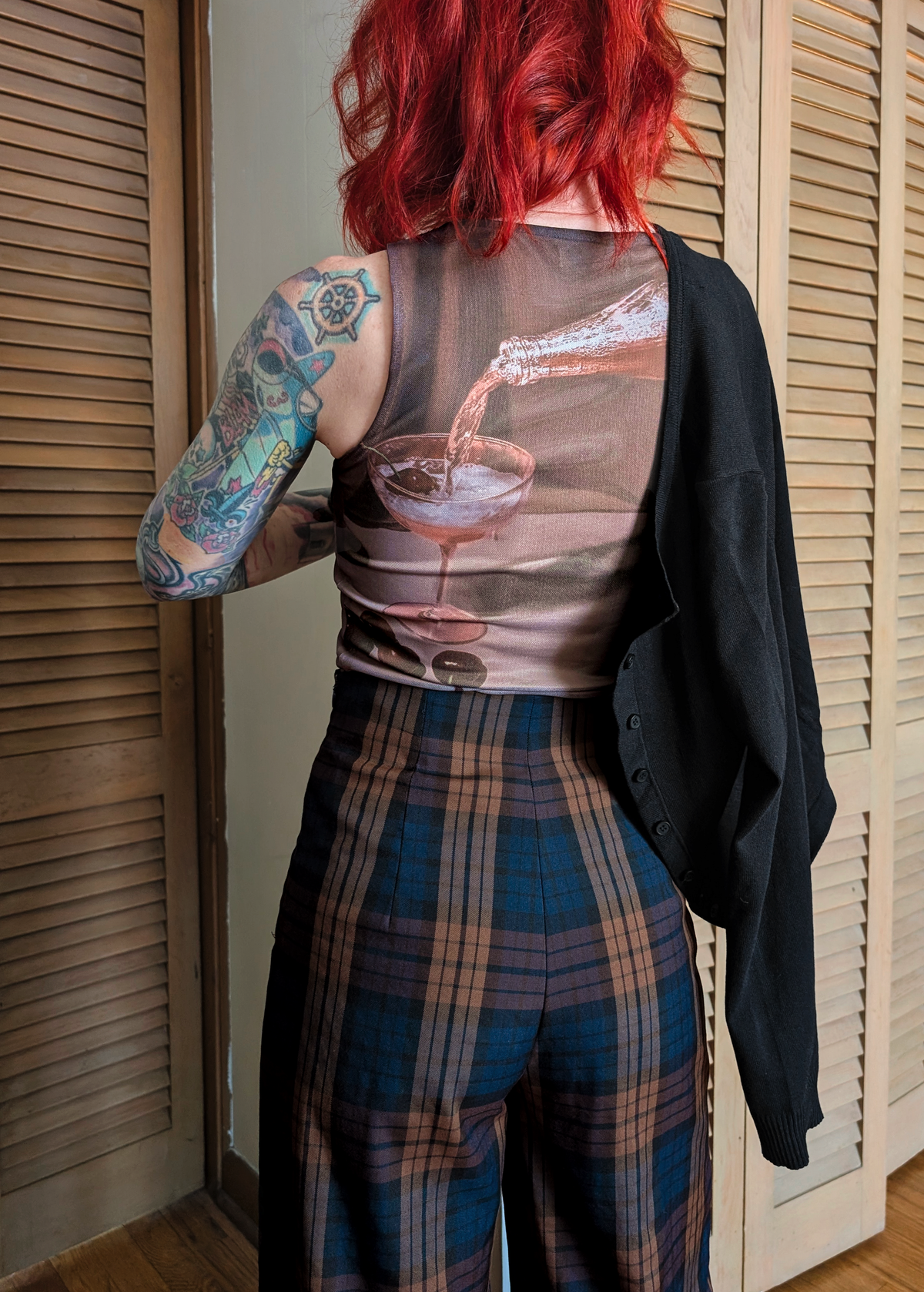 Cherry Martini Mesh Sleeveless Top by Another Girl UK
