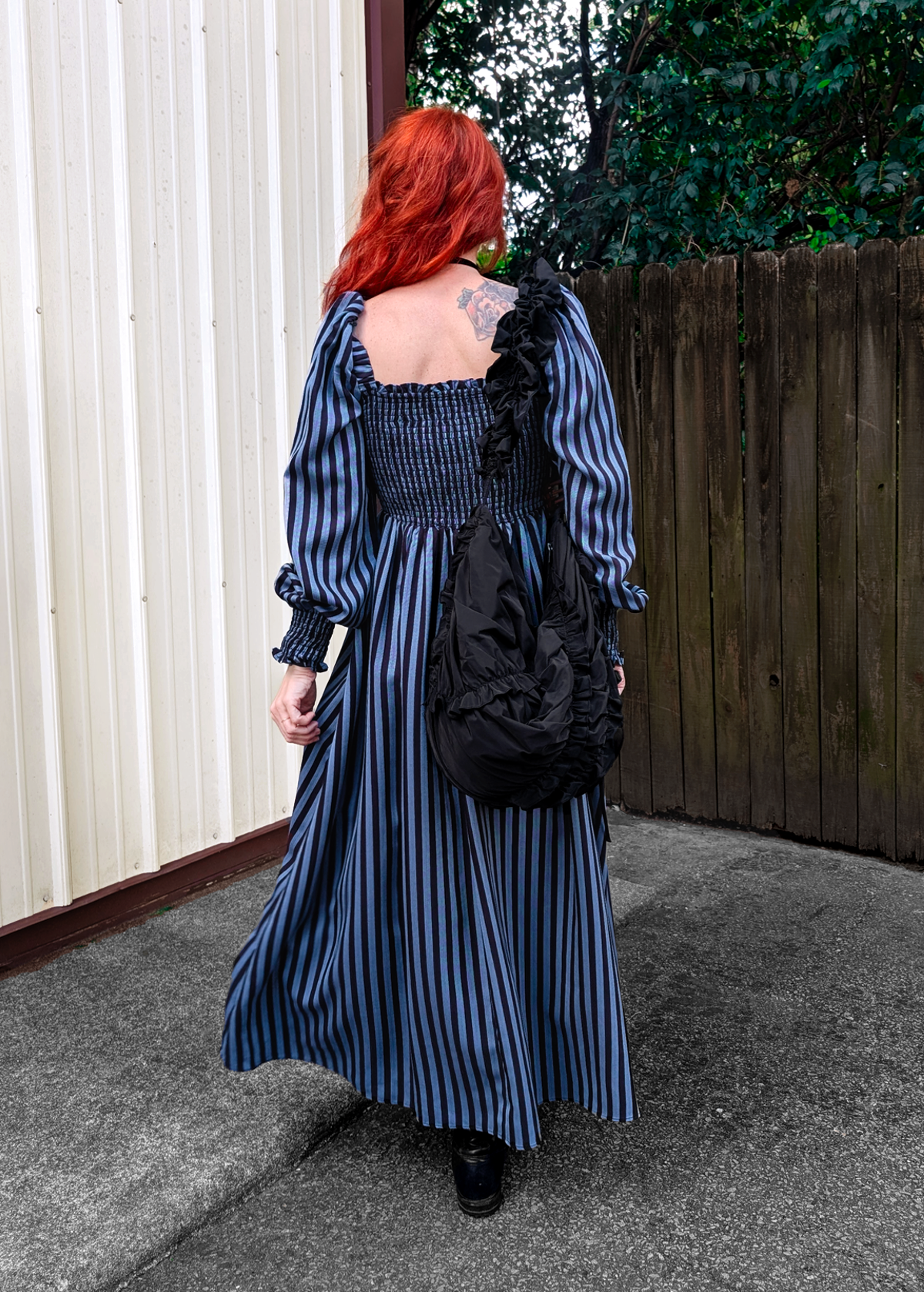 Vampire Blues Blue and Black Gothic Prairie Midi Maxi Dress by Glamorous Black Salt Vampire Blues Blue and Black Gothic Prairie Midi Maxi Dress by Glamorous Black Salt