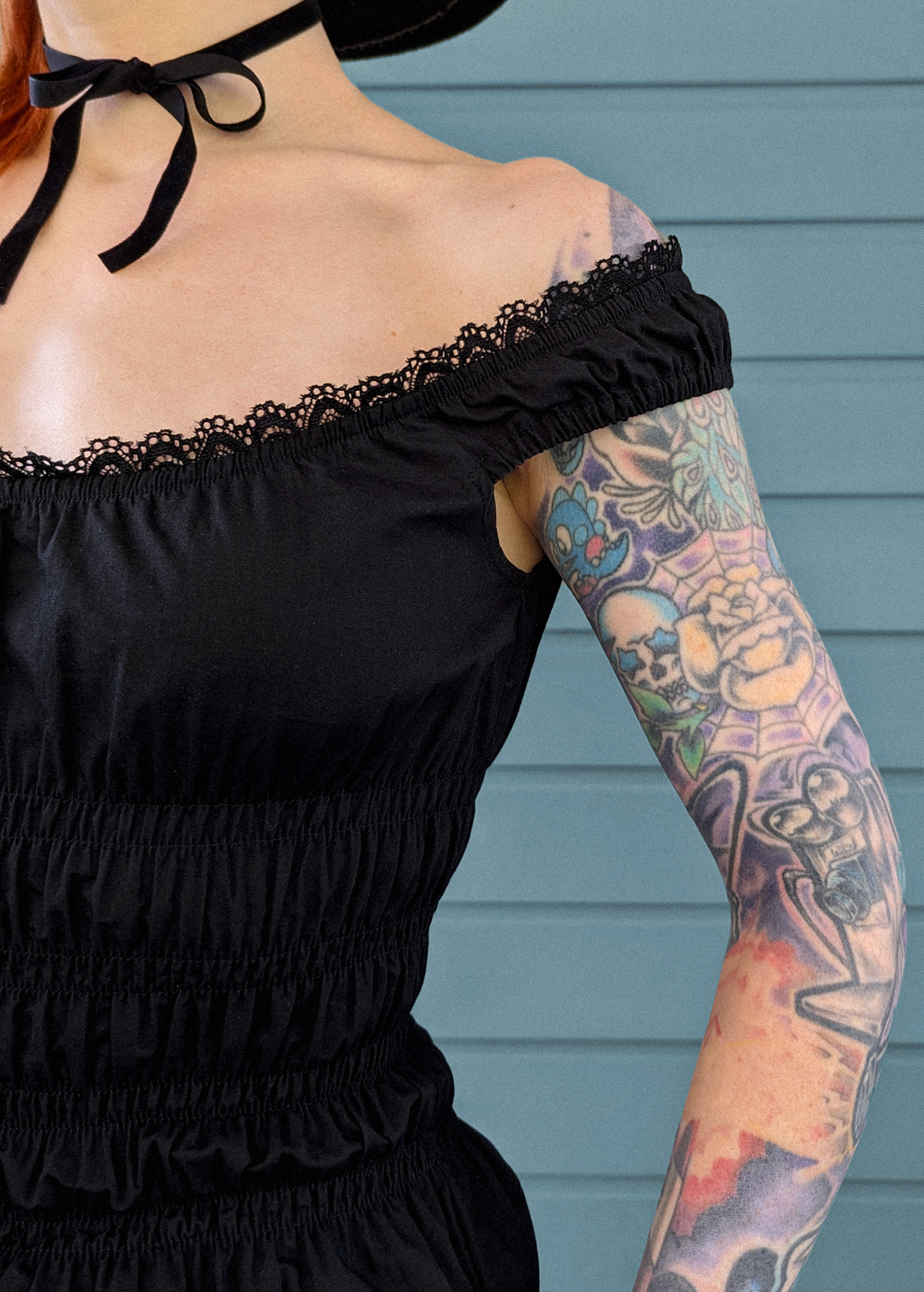 smocked bardot top
