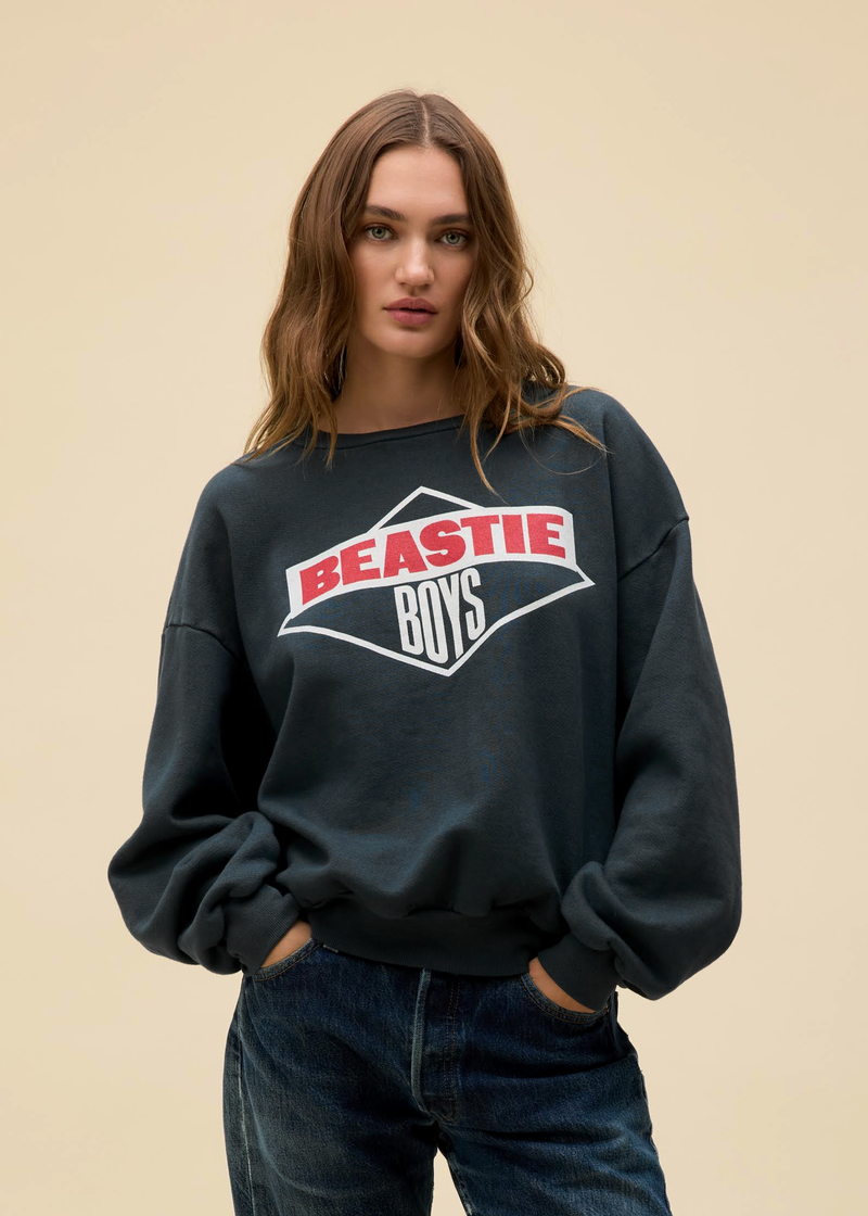 Beastie Boys Logo Oversized Crew Neck Sweatshirt by Daydreamer