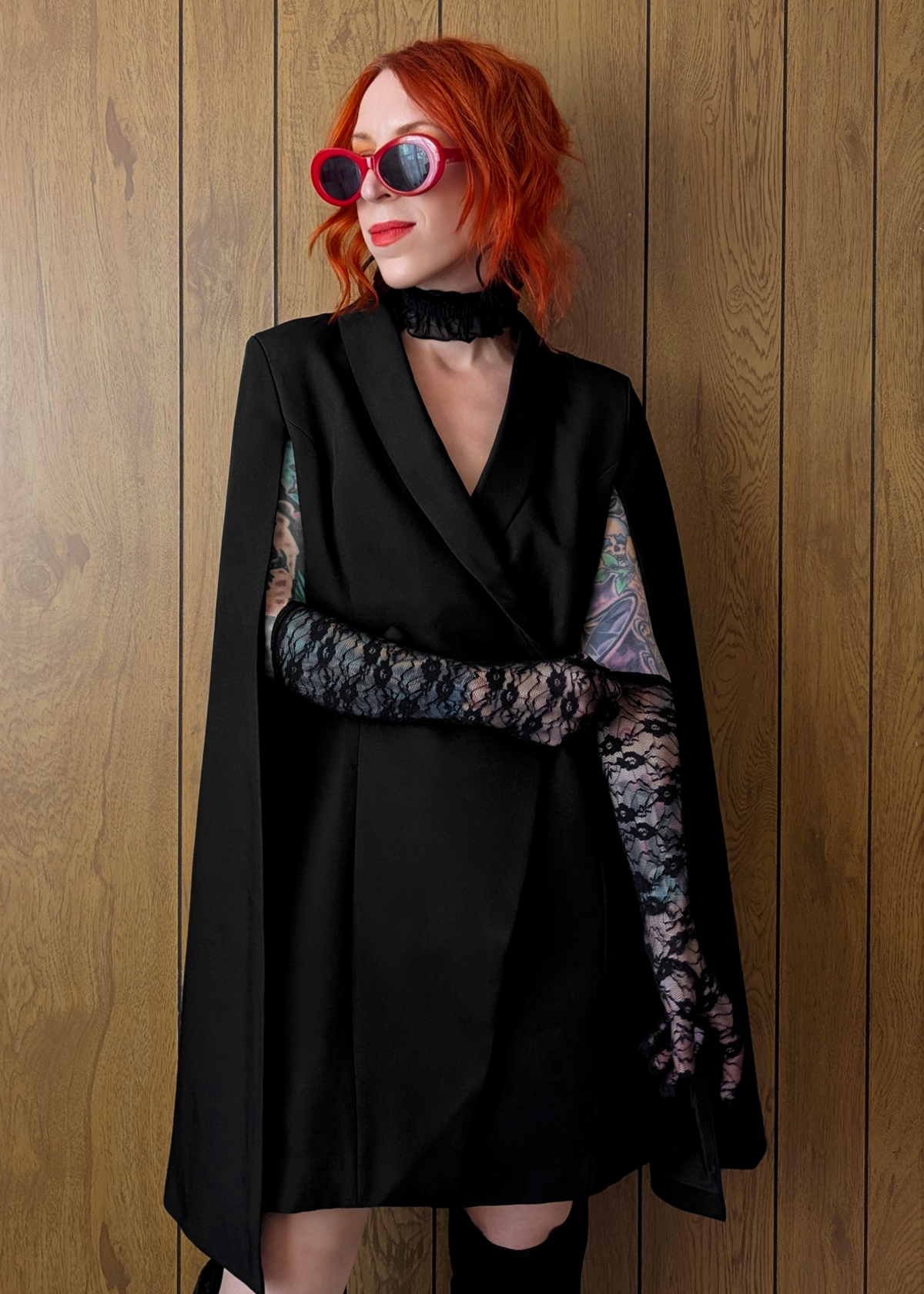 black cape mini dress ASOS DESIGN supersoft cape overlay mini dress in black