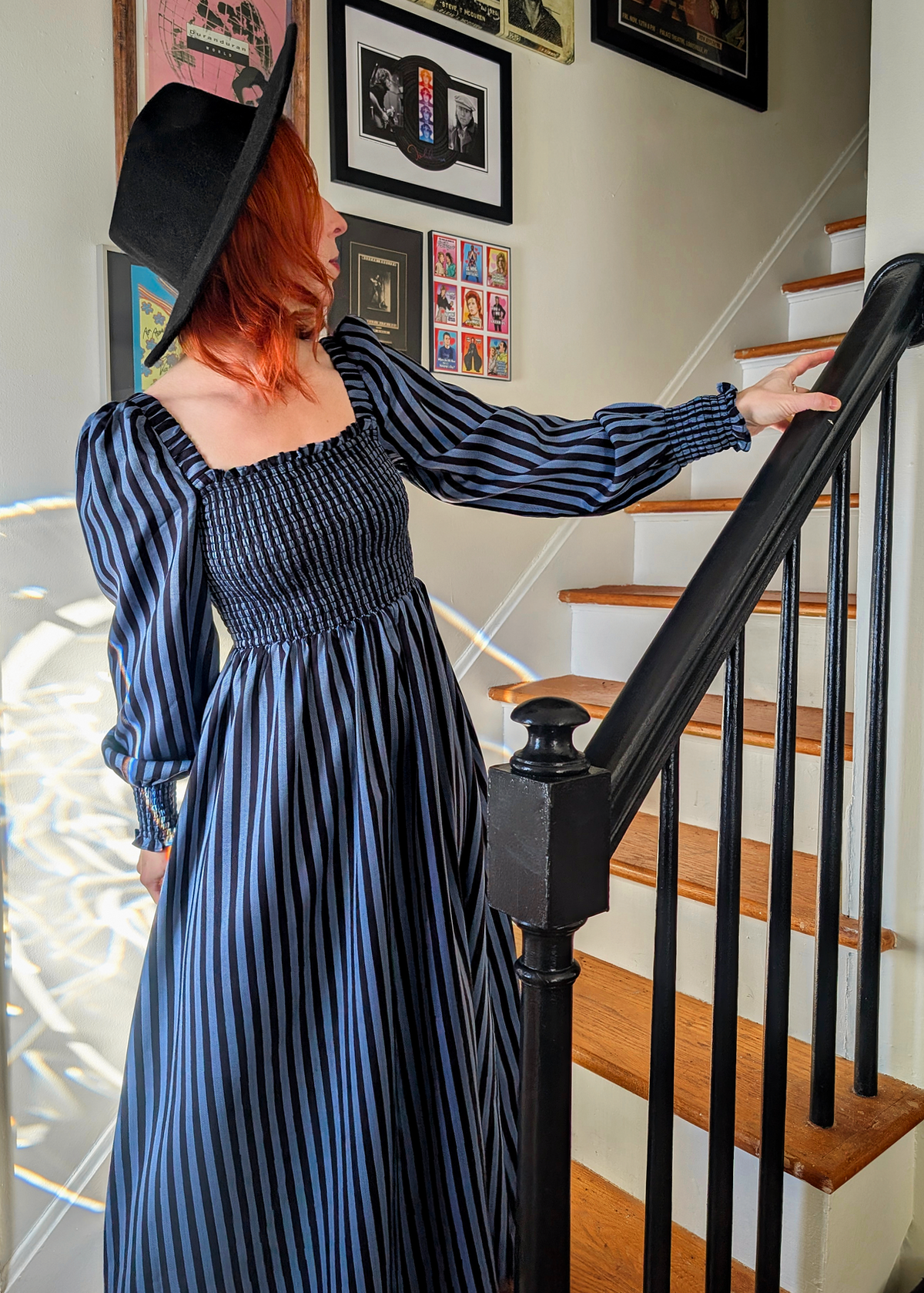 Vampire Blues Stripe Midi Dress Vampire Blues Stripe Midi Dress