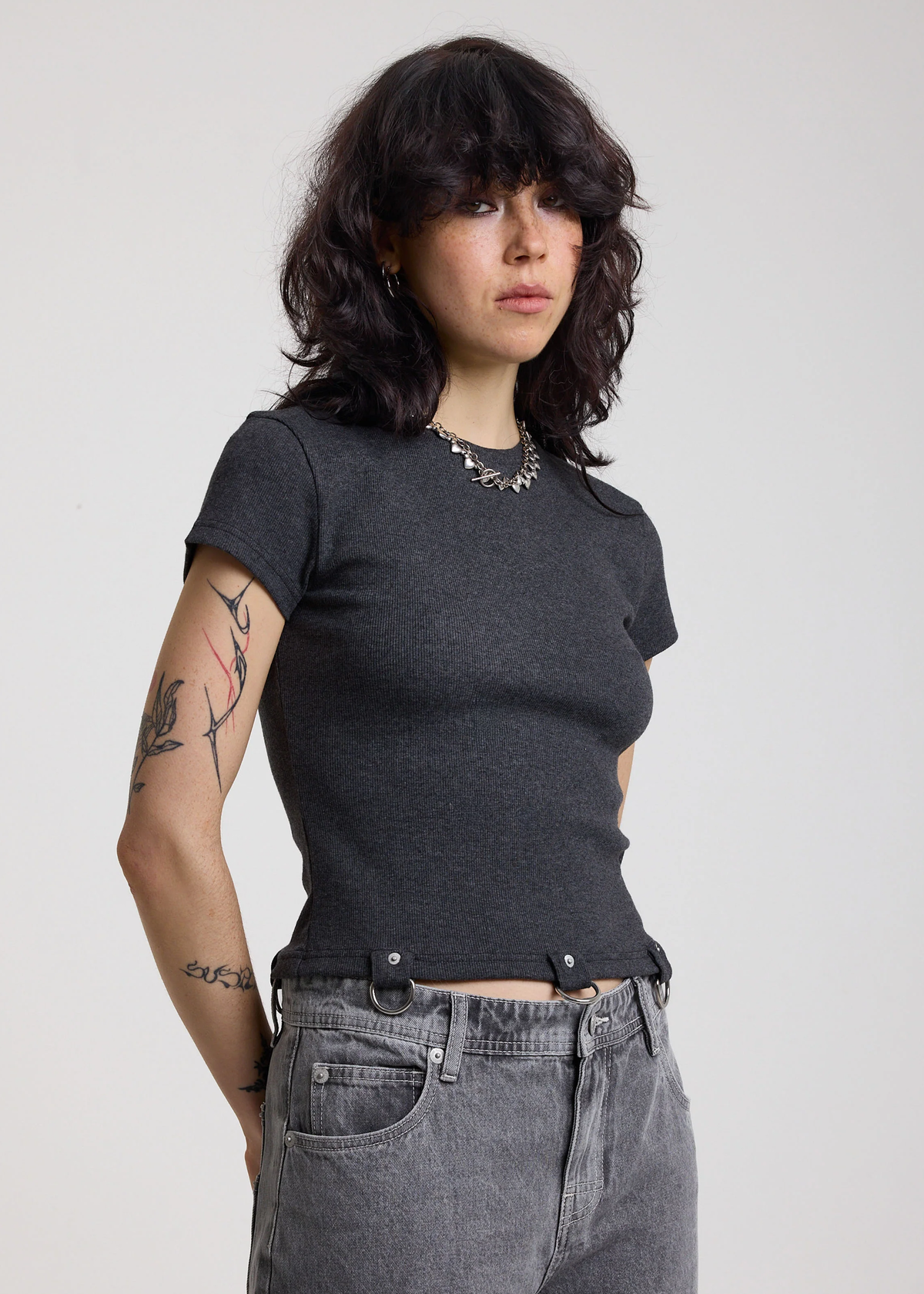 Buckle D-Ring Ribbed Baby Tee  <br> <i> COMING SOON! </i>