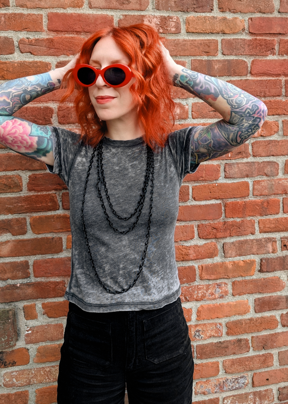 Black Solid Burnout "Vintage" Tee