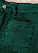 Basil Green Stretch Sailor Jean <br> <i> ankle length </i>