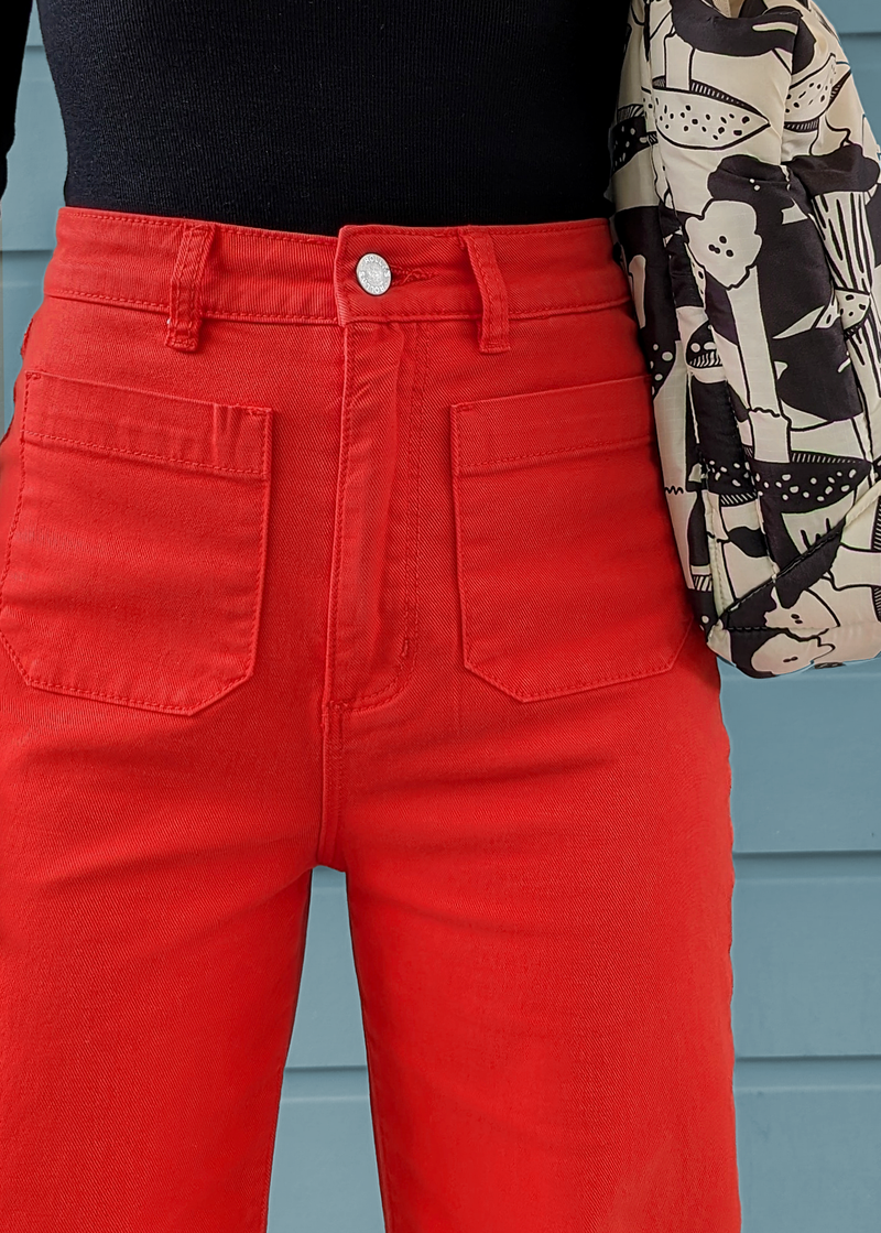 Blood Orange Stretch Sailor Jean <br> <i> ankle length </i>
