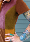 Dawn Patchwork Corduroy Bambi Mini Dress