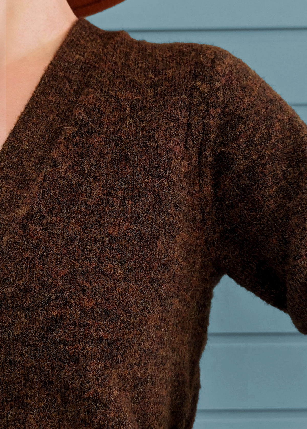 Cinnamon Brown Marl slouchy one button knit cardigan by Nice Things by Paloma S.