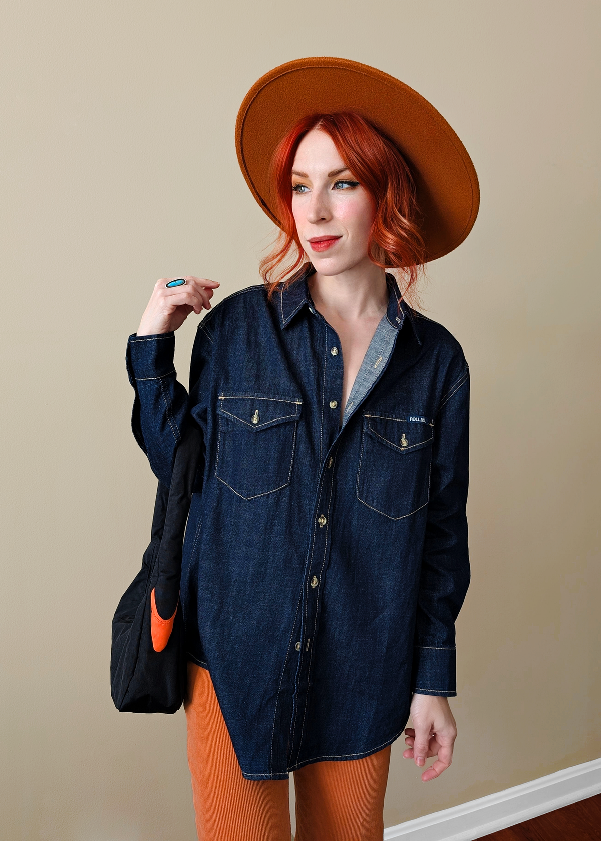 Dark Rinse Oversized Denim Shirt
