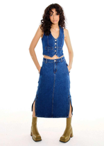 Mediterranea Denim Midi Skirt