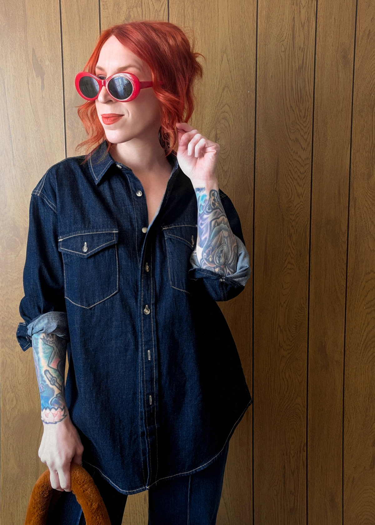 Dark Rinse Oversized Denim Shirt