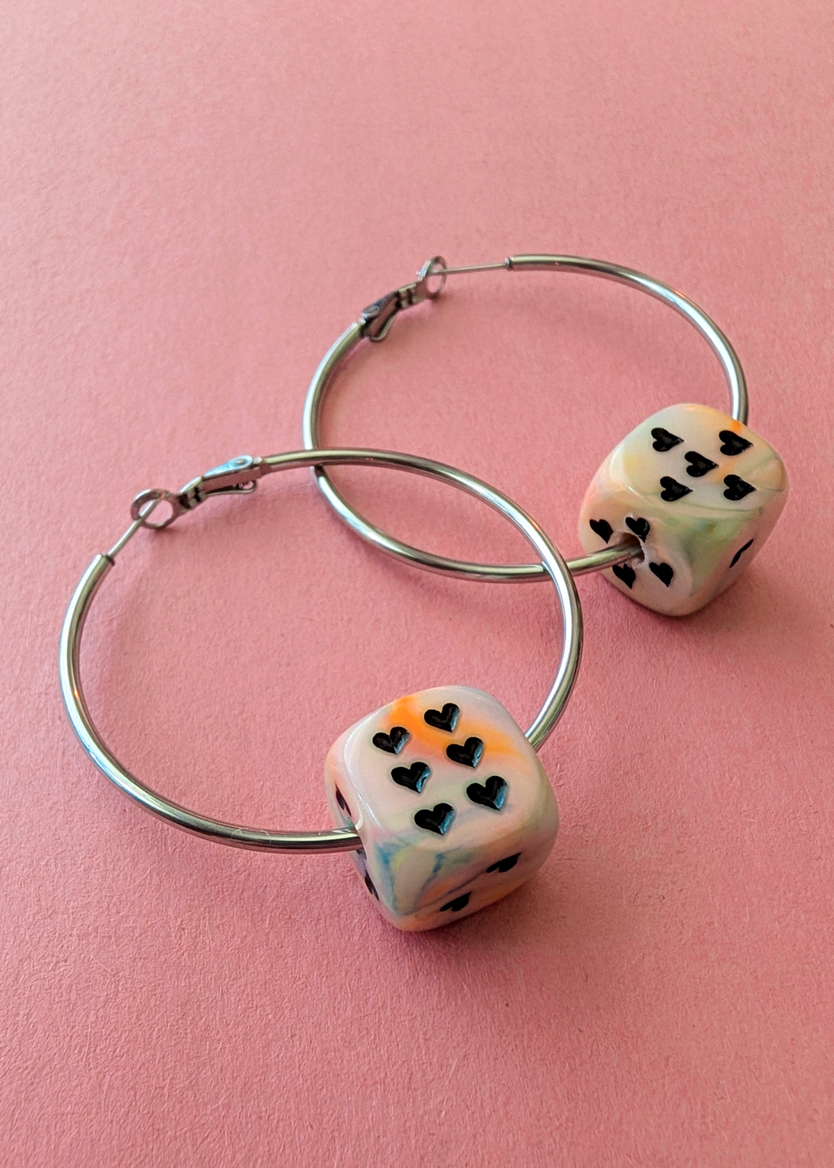 Love's a Gamble Dice Hoop Earrings - Circus Party