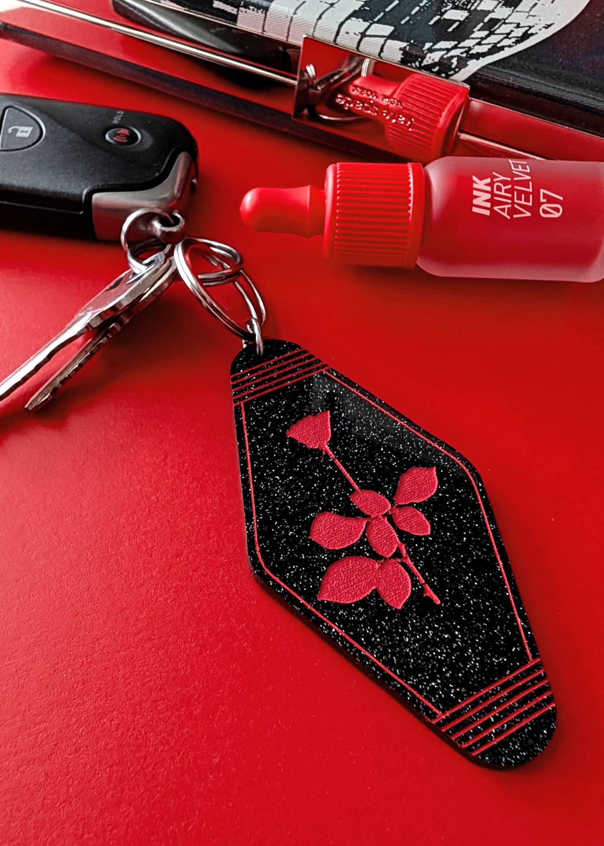Violator Black Glitter Keychain