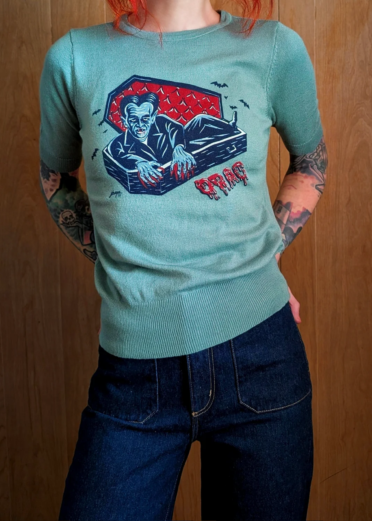 Dracula DRAC Short Sleeve Knit Top