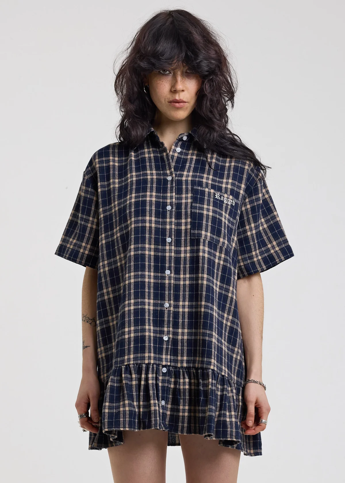 pilcro plaid shirt dress Pilcro Anthropologie Twist front Midi Plaid Shirt Dress Blue Pink Size L NWOT