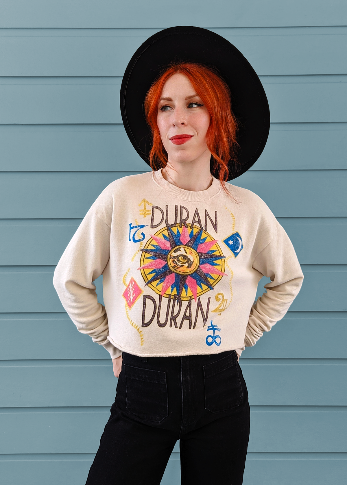 Daydreamer LA Duran Duran Seven and the Ragged Tiger 1984 Tour Crop Sweatshirt. Made in USA and officially licensed