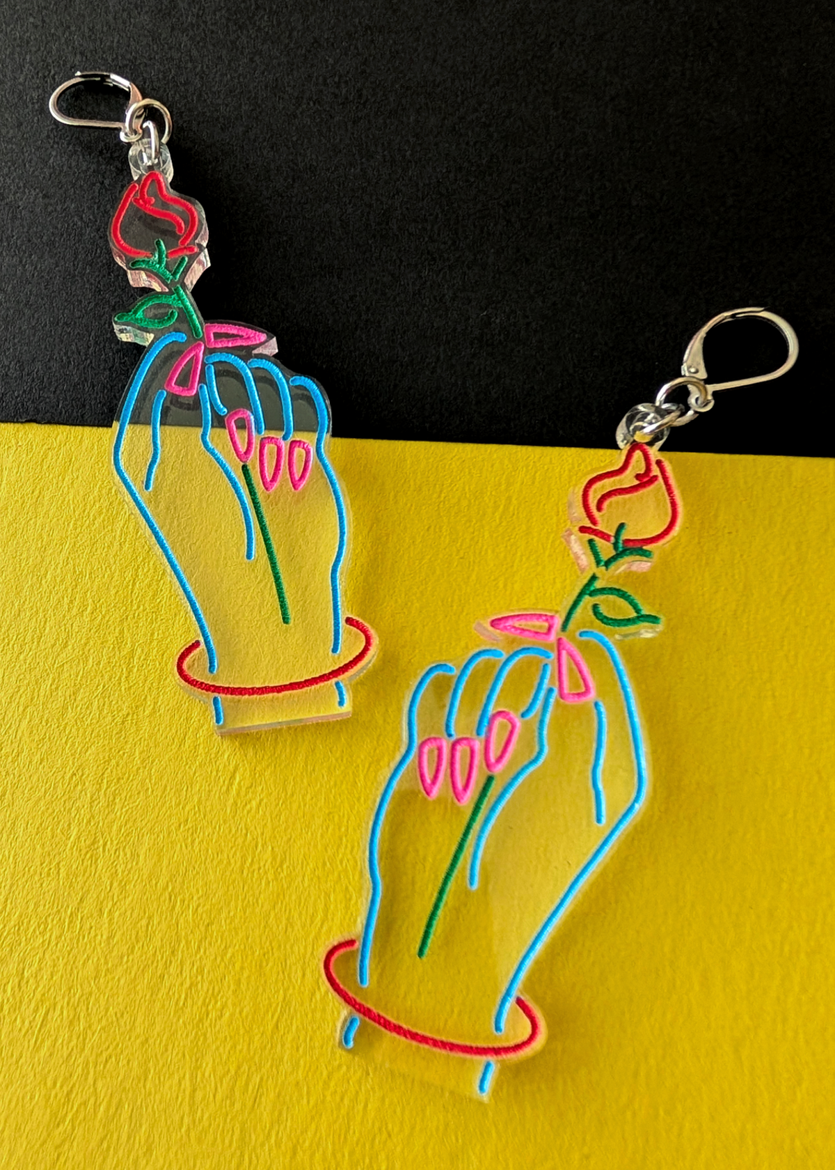 With Sympathy Translucent Neon Nails Earrings
